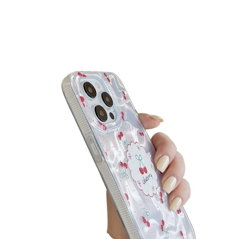 Red Cherry Polka Dot Chain Phone Case