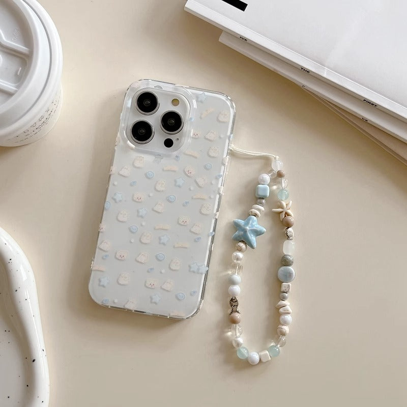 Cute Starry Bear Chain Phone Case