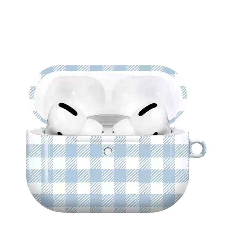 Blue Grid Case For AirPods