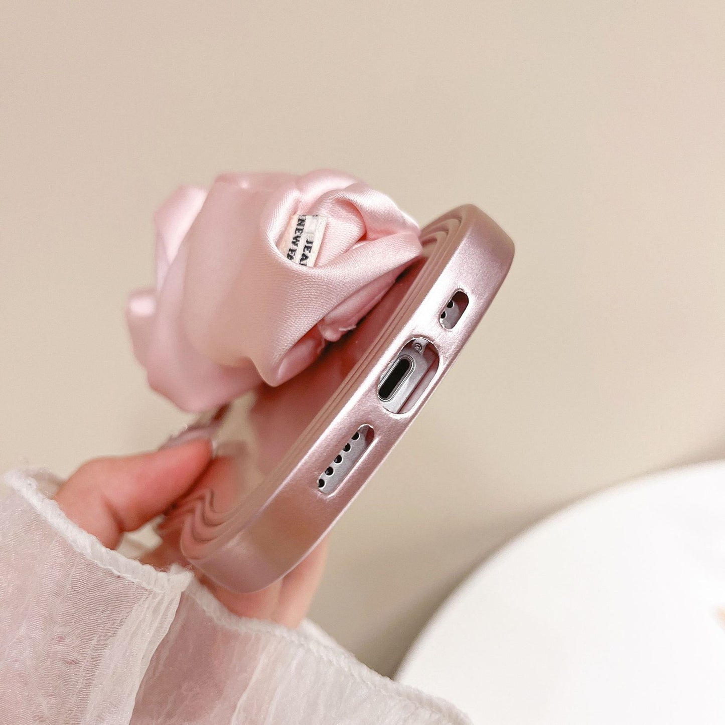 Pink Silk Scarf Wristband Phone Case