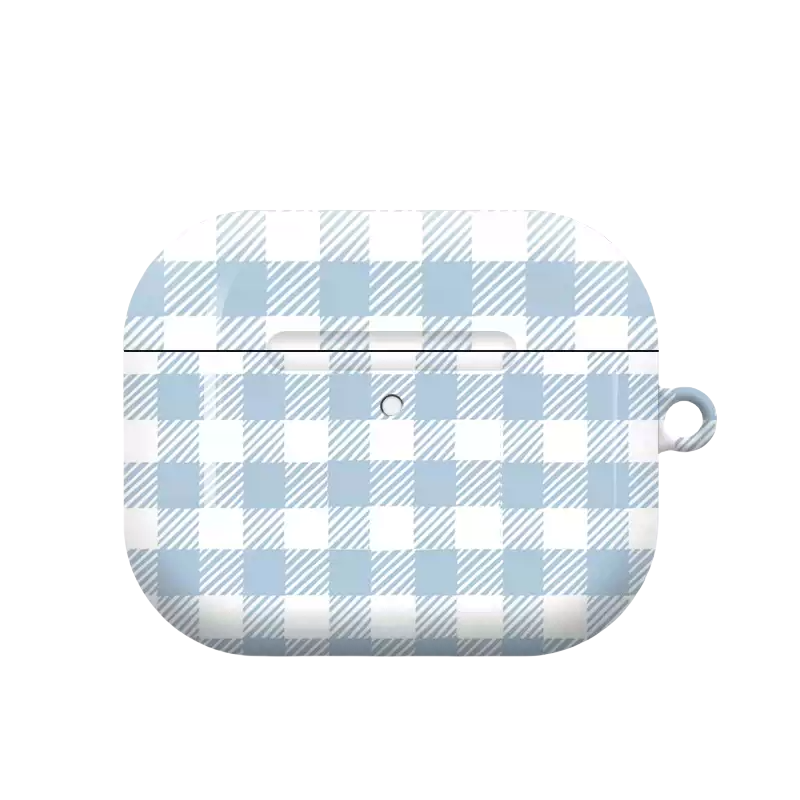 Blue Grid Case For AirPods