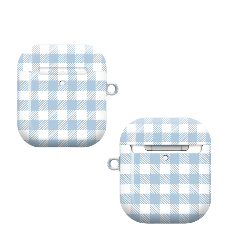 Blue Grid Case For AirPods