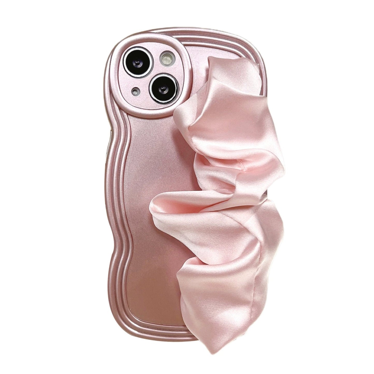 Pink Silk Scarf Wristband Phone Case
