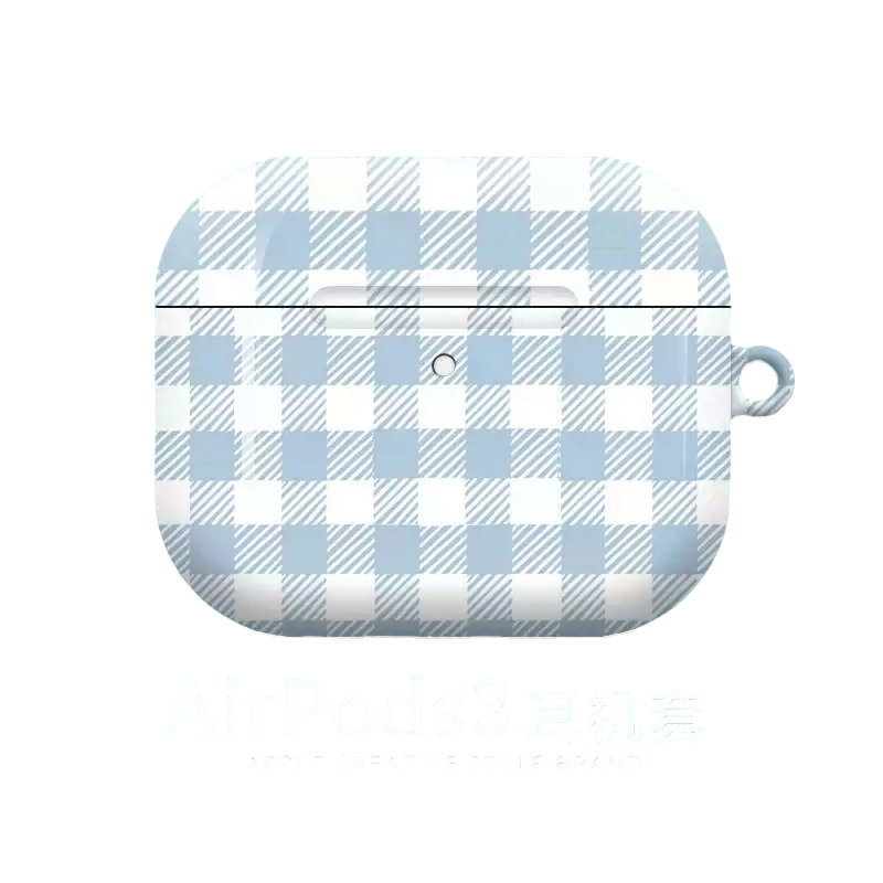 Blue Grid Case For AirPods