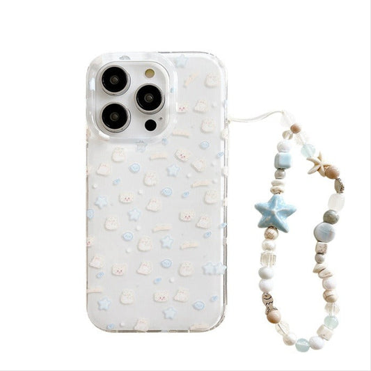 Cute Starry Bear Chain Phone Case