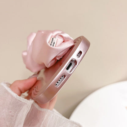 Pink Silk Scarf Wristband Phone Case